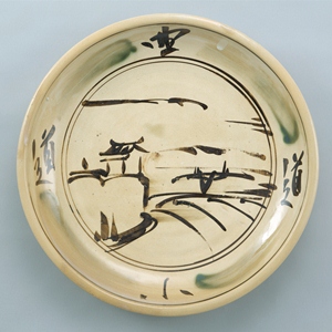 土焼 鉄描銅彩曲る道