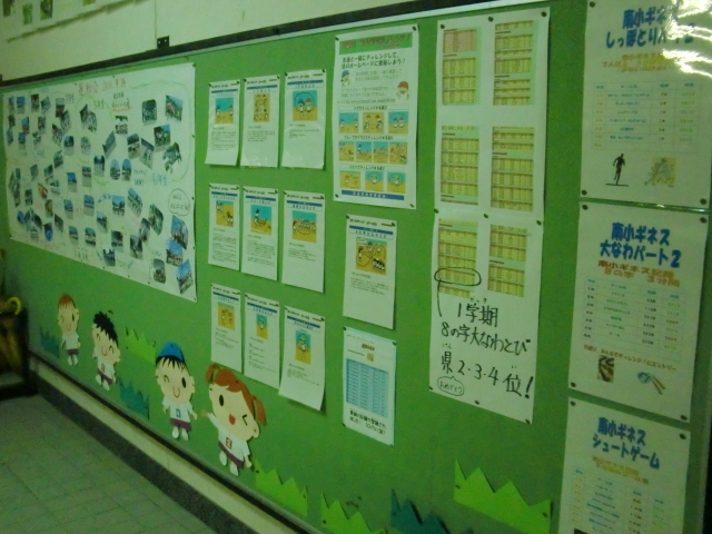 生駒南小昇降口掲示板の様子1