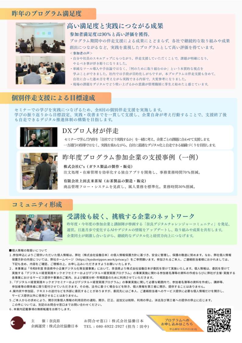 プログラムチラシ裏
