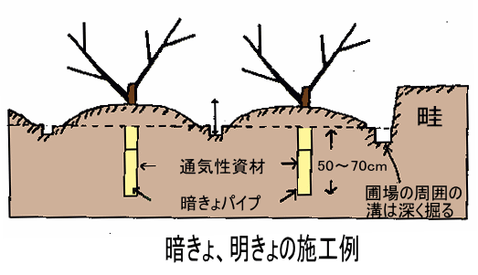 暗きょ、明きょの施工例