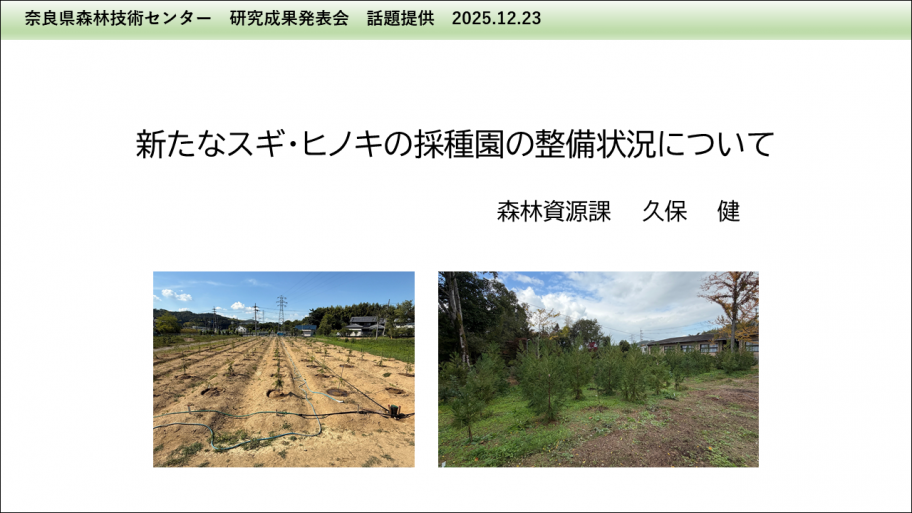 新たなスギ・ヒノキの採種園の整備状況について