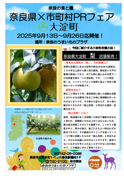 奈良県×市町村PRフェア大淀町チラシ