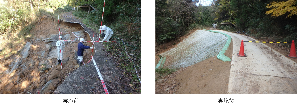 林道事業の実施前と実施後