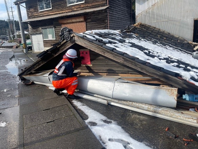 家屋被害の判定中