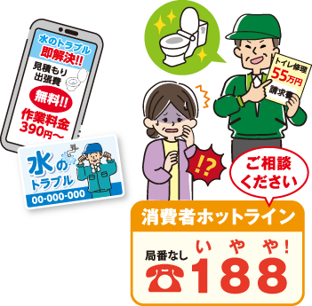 ご相談ください。消費者ホットライン局番なし188（いやや）