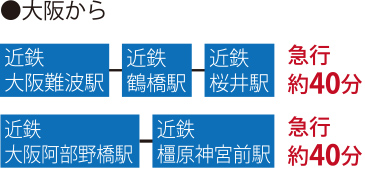 大阪からのアクセス