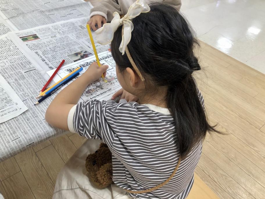 塗り絵の様子