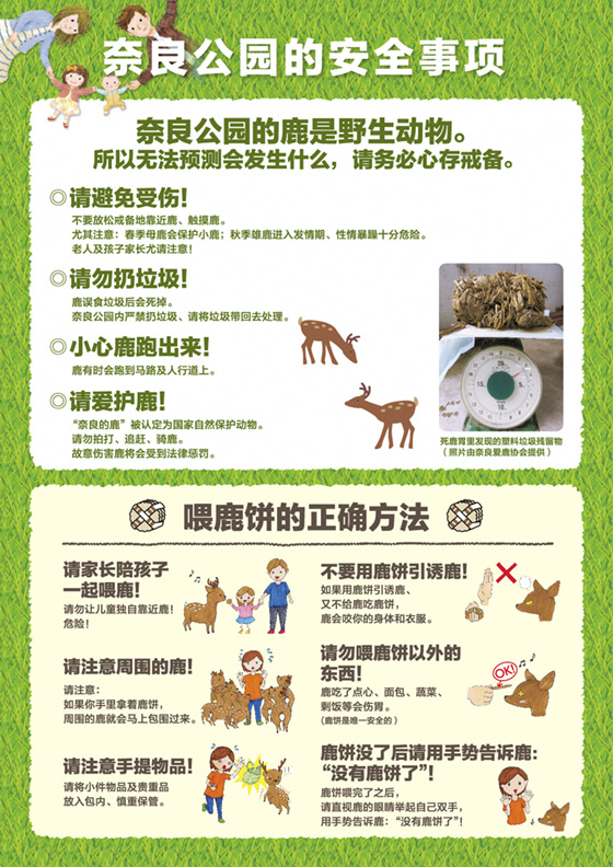 シカについて事故多発注意チラシ（中国語簡体字　裏）