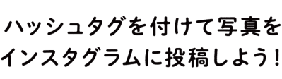 ハッシュタグを付けて写真を インスタグラムに投稿しよう！