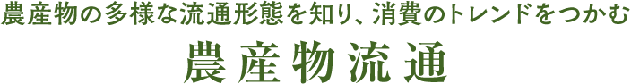 農産物の多様な流通形態を知り、消費のトレンドをつかむ農産物流通