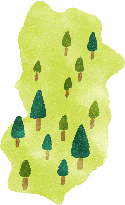 県土の約77%が森林