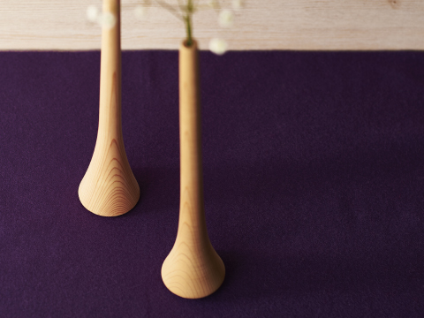 奈良の木 プロダクト ひのき一輪挿し そよそよと